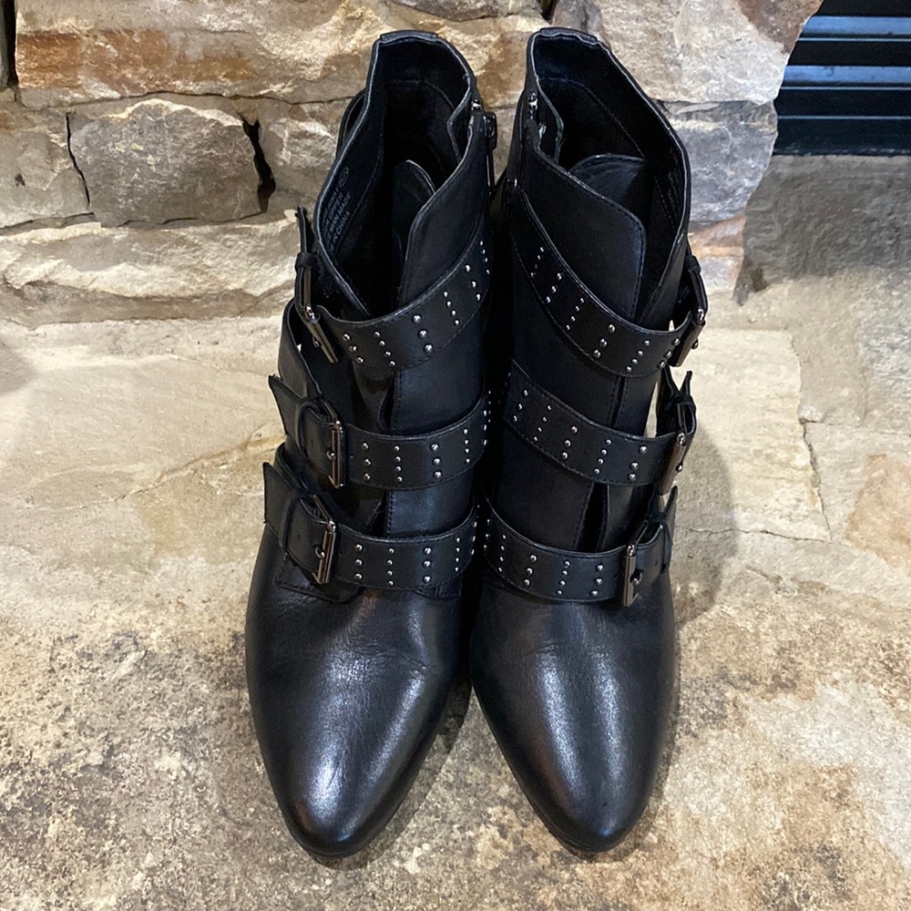 Black Aerosols leather booties